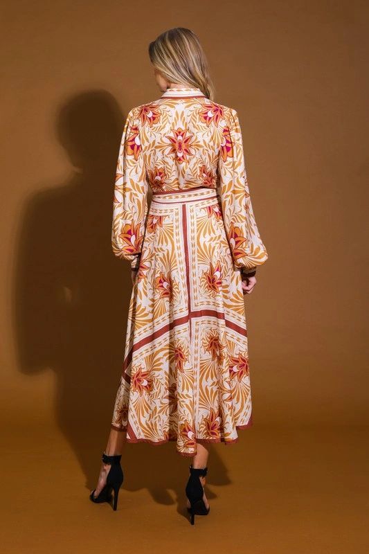 VESTIDO MIDI MANGA LARGA