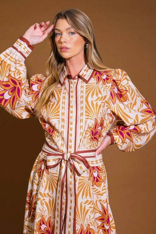 VESTIDO MIDI MANGA LARGA