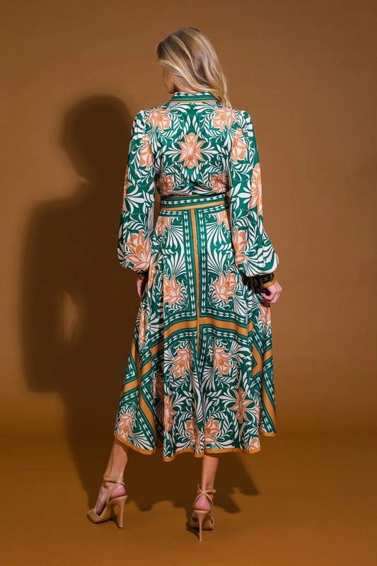 VESTIDO MIDI MANGA LARGA