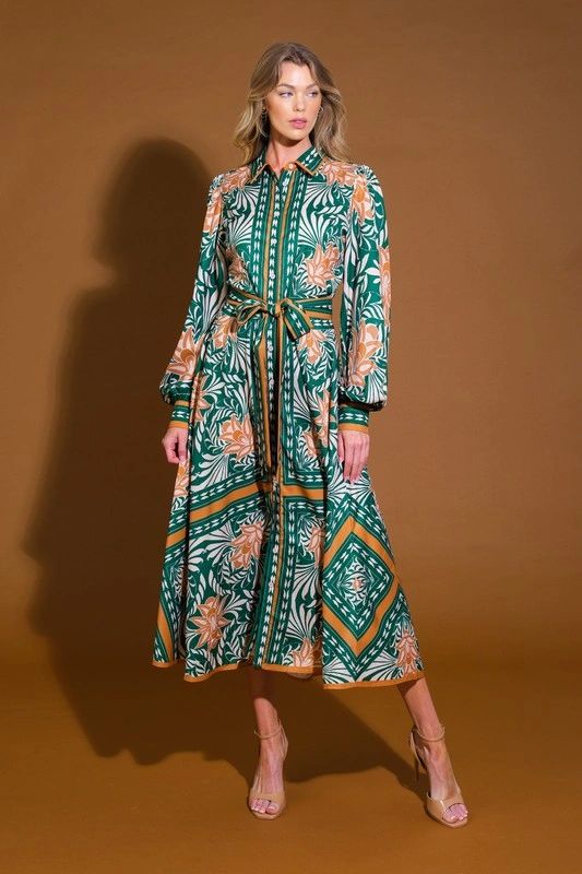 VESTIDO MIDI MANGA LARGA