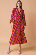 VESTIDO MIDI PLISADO COLORES
