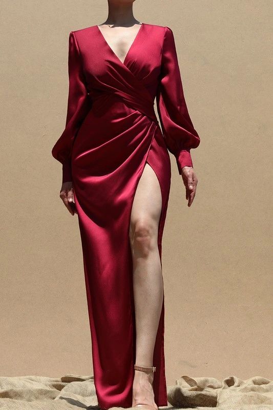 VESTIDO LARGO SATINADO