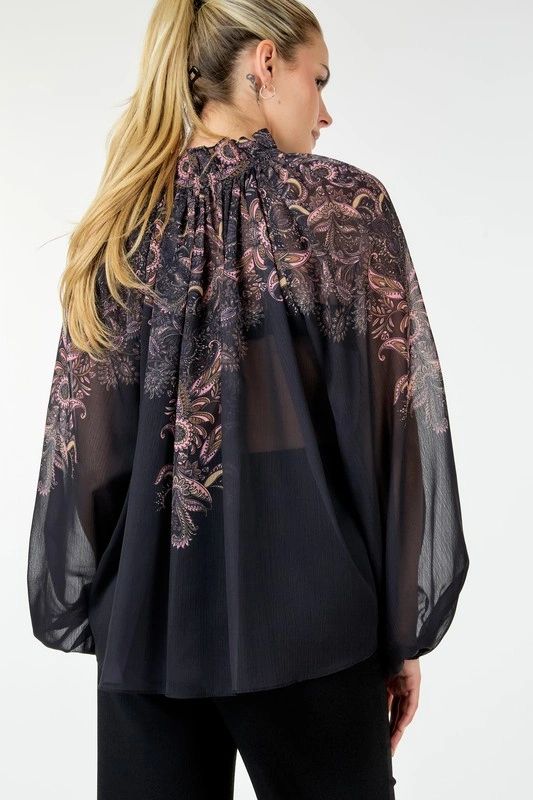BLUSA VINTAGE NEGRO/ROSA