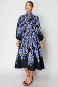 VESTIDO MIDI NEGRO/LAVANDA