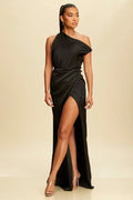VESTIDO ESCOTE ASIMETRICO