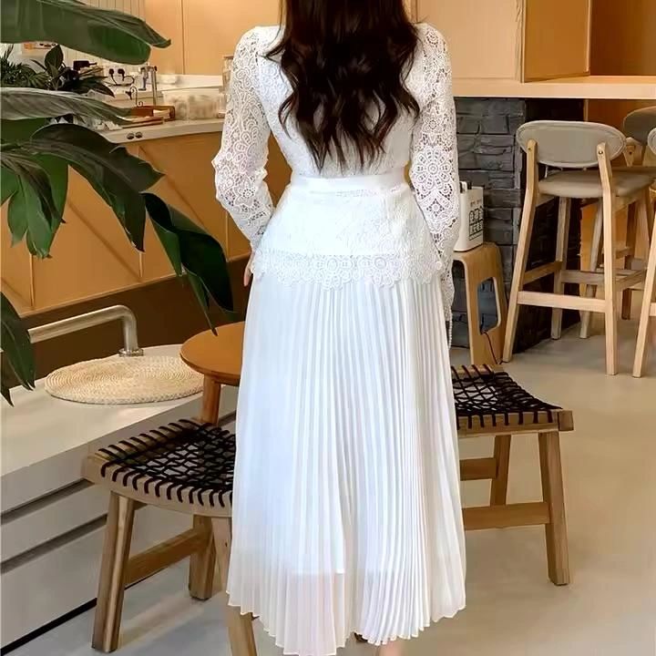 VESTIDO MIDI VINTAGE ENCAJE (NO INCLUYE CINTO)