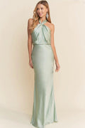 VESTIDO LARGO SATIN HALTER