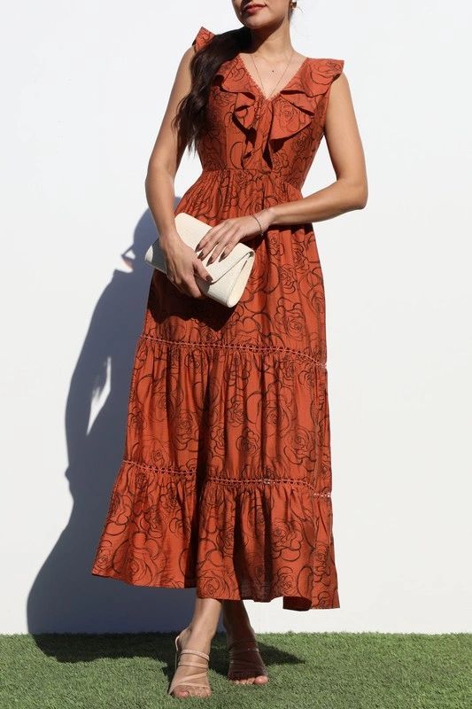 VESTIDO ESCOTE RUFFLES
