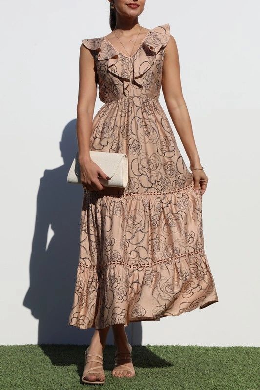 VESTIDO ESCOTE RUFFLES
