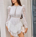 VESTIDO ENCAJE ASIMETRICO