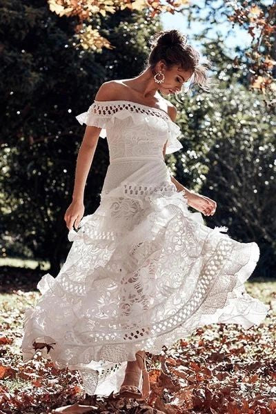 MAXI VESTIDO OFF SHOULDER GUIPUR
