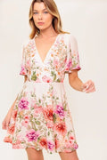 VESTIDO FLORES MANGA OLGADA