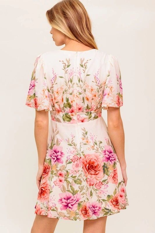 VESTIDO FLORES MANGA OLGADA