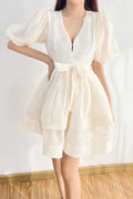 VESTIDO BEIGE CIRCULAR