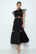 MAXI VESTIDO CHIFÓN Y ENCAJE