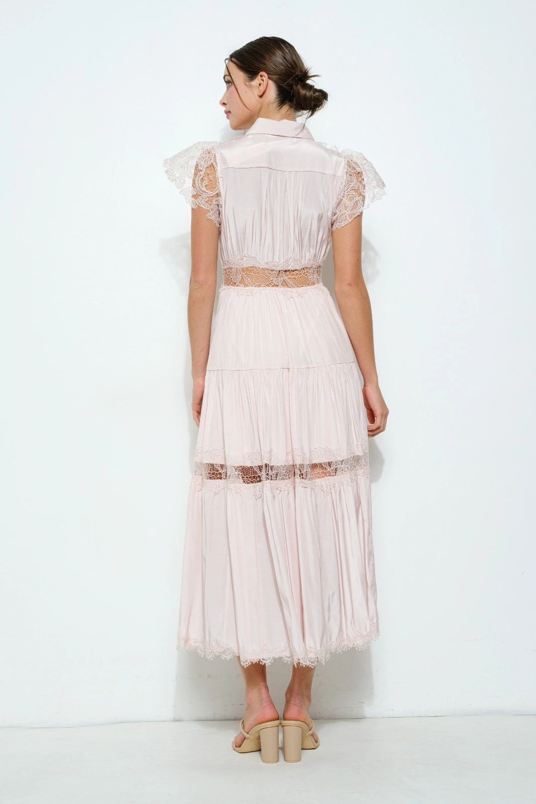 MAXI VESTIDO CHIFÓN Y ENCAJE