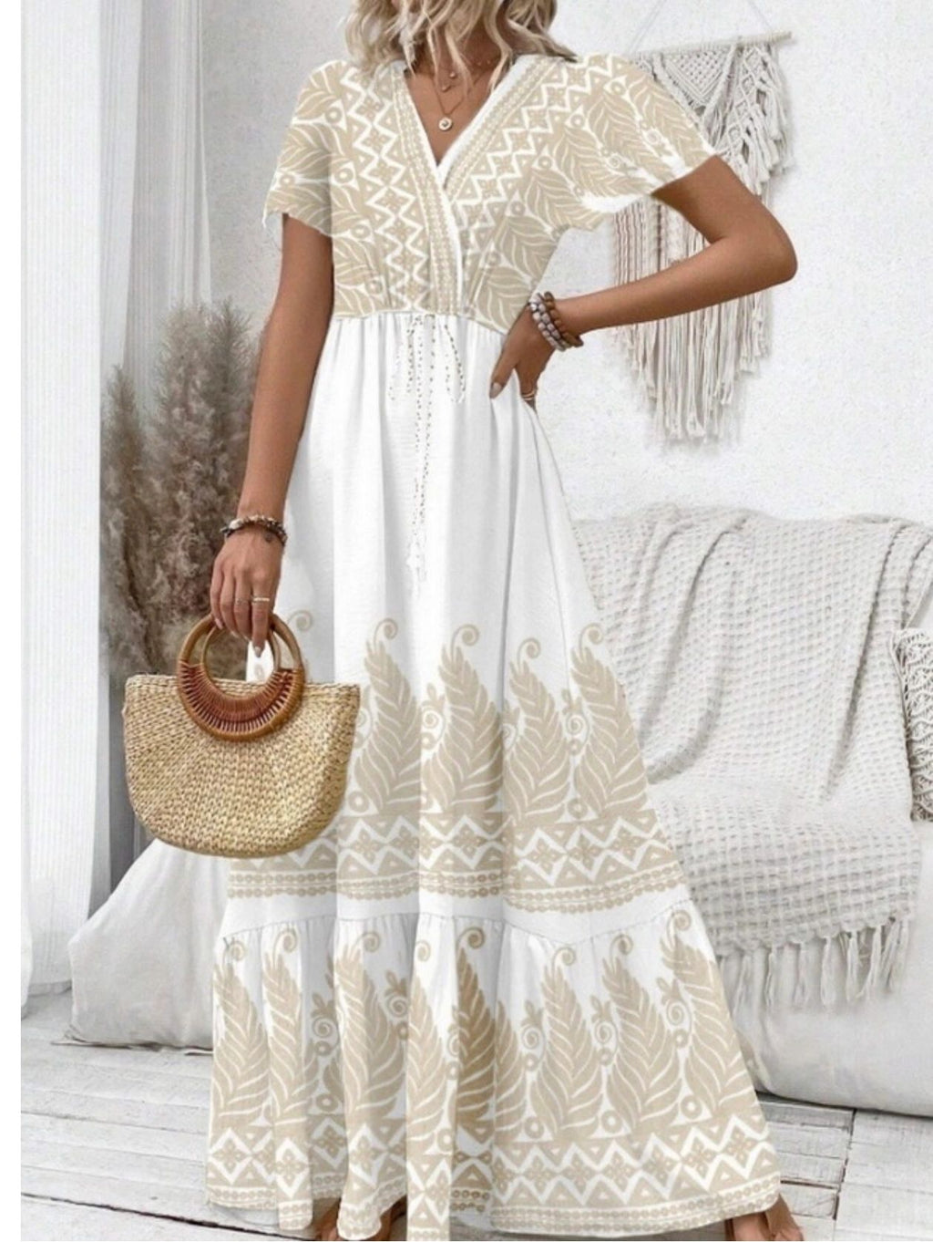 VESTIDO ALGODON BOHEMIO BORDADO