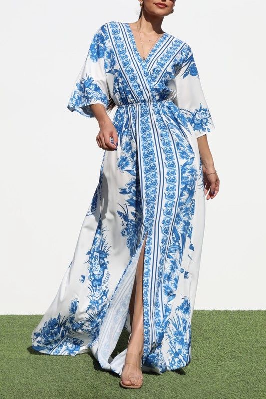 MAXI VESTIDO AZUL/BLANCO