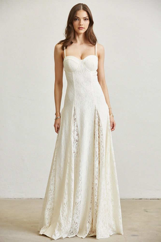 VESTIDO TIRANTES DE ENCAJE IVORY