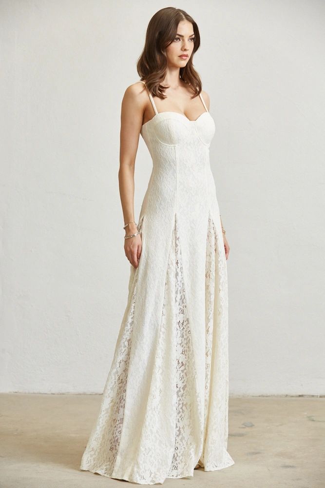 VESTIDO TIRANTES DE ENCAJE IVORY