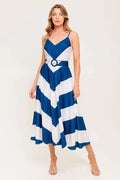 VESTIDO LINEAS BLANCO/MARINO