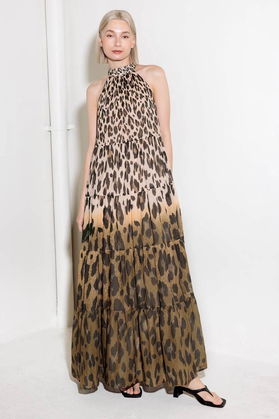 VESTIDO HALTER ANIMAL PRINT