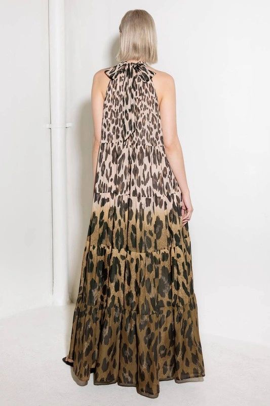 VESTIDO HALTER ANIMAL PRINT
