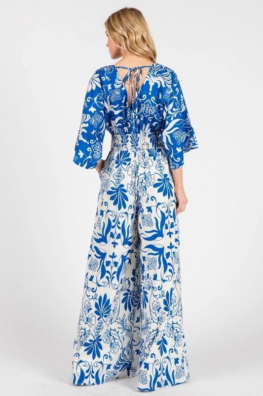 JUMPSUIT ESTAMPADO AZUL /BLANCO