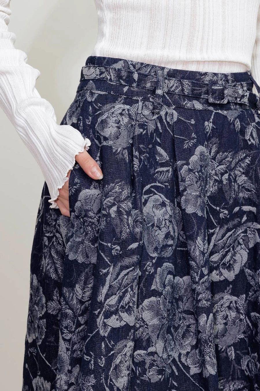FALDA DENIM ESTAMPADA