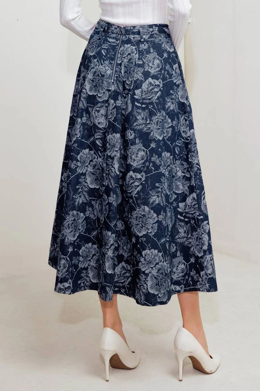 FALDA DENIM ESTAMPADA