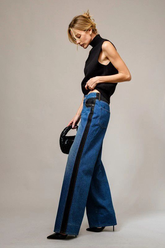 JEANS DENIM FRANJA NEGRA