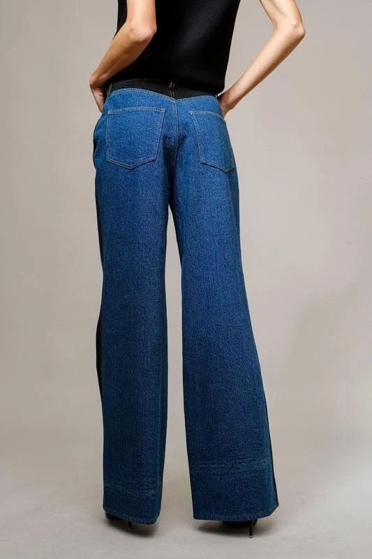 JEANS DENIM FRANJA NEGRA