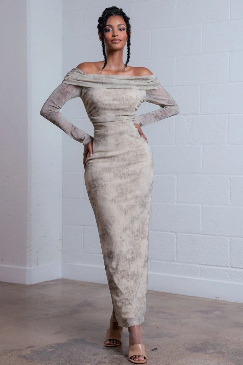 VESTIDO STRETCH MESH GRIS