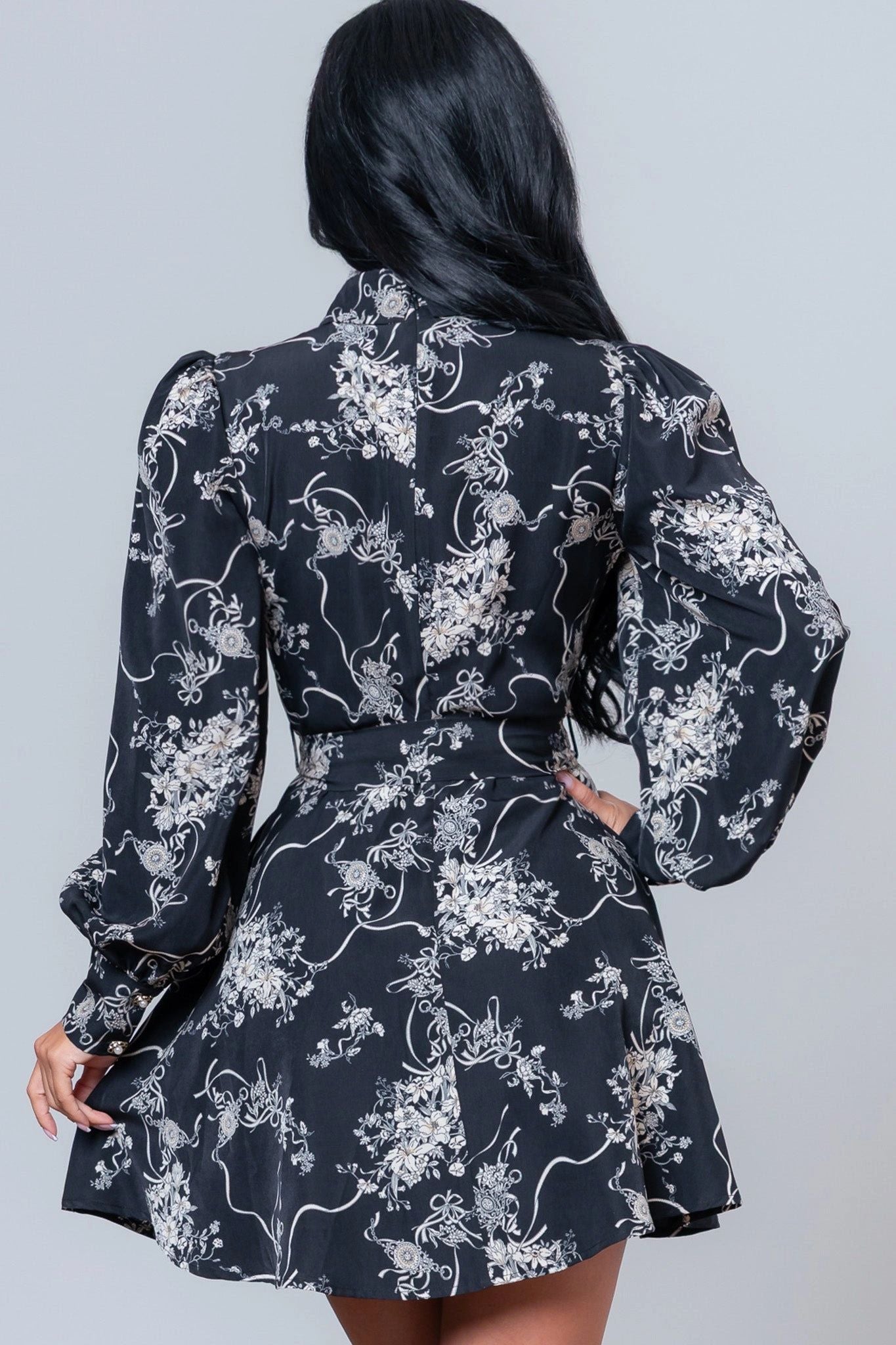 VESTIDO NEGRO/ESTAMPADO