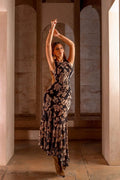 VESTIDO STRETCH NEGRO/BEIGE