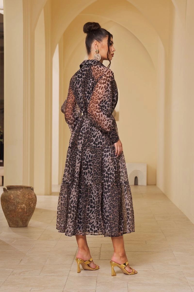 VESTIDO ANIMAL PRINT CHIFÓN