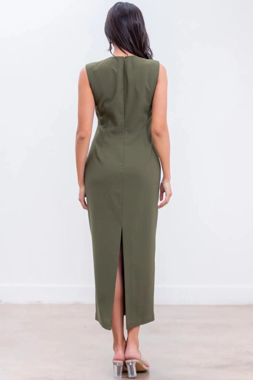 VESTIDO VERDE OLIVO