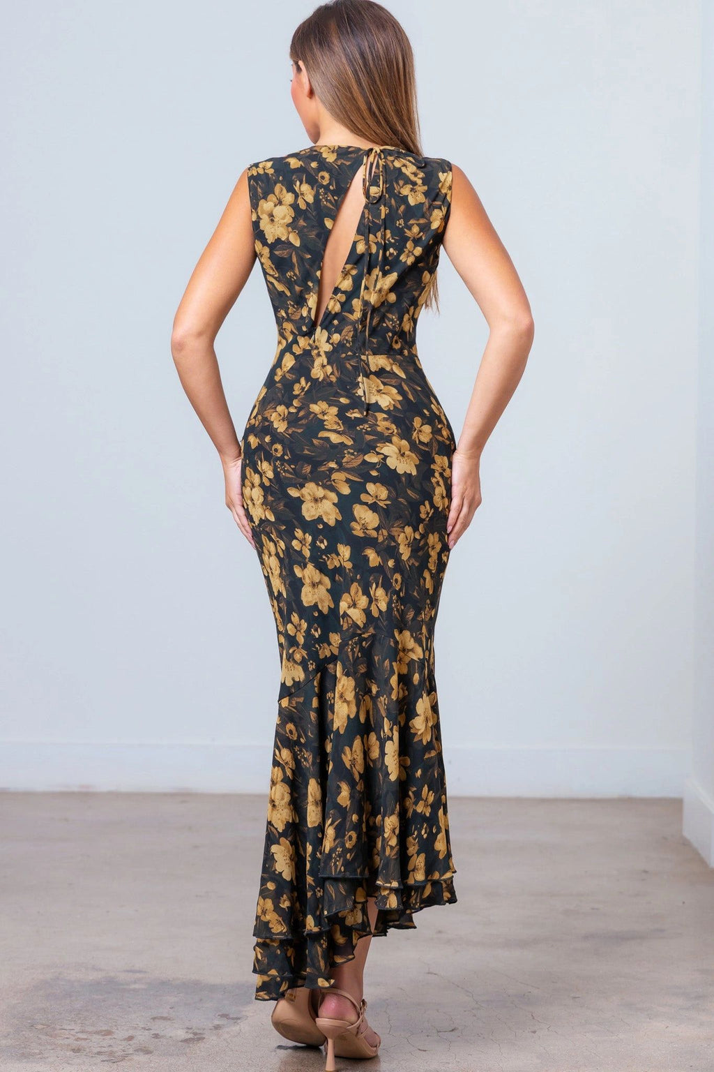 VESTIDO STRETCH NEGRO/GOLD