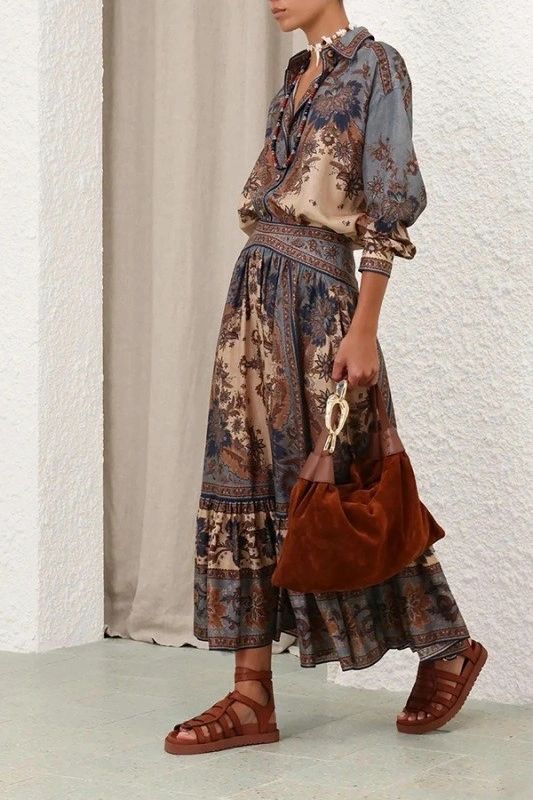 CONJUNTO FALDA Y BLUSA BOHEMIO