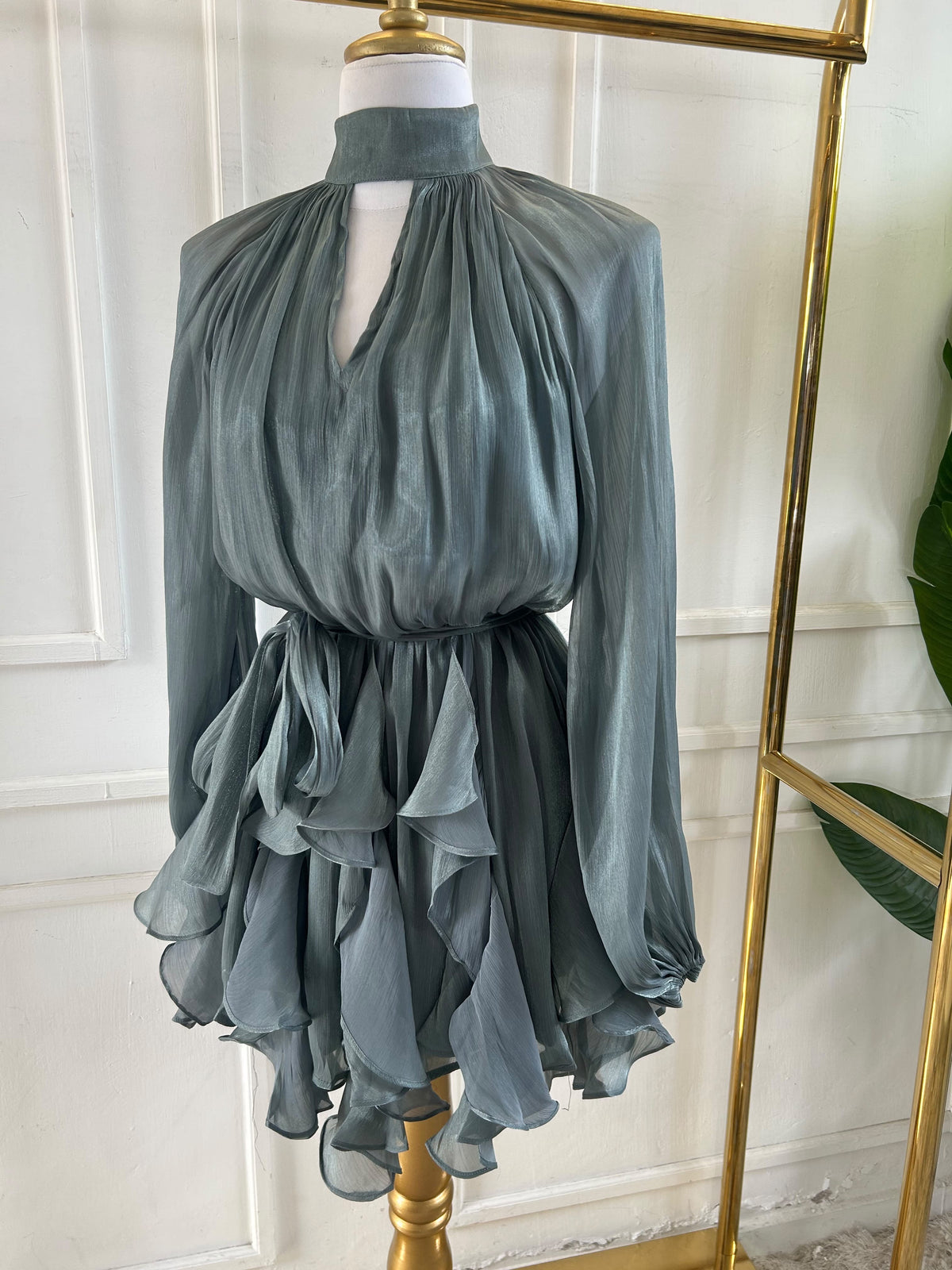 VESTIDO RUFFLE SAGE