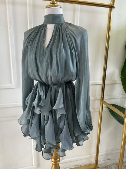 VESTIDO RUFFLE SAGE