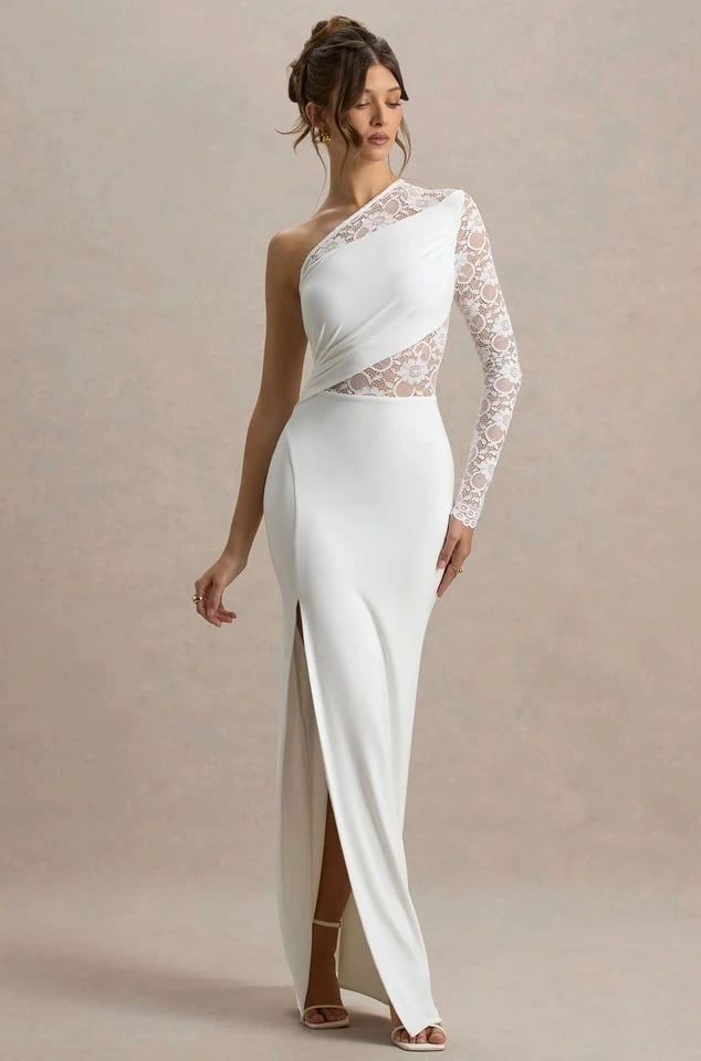 VESTIDO UN HOMBRO ENCAJE