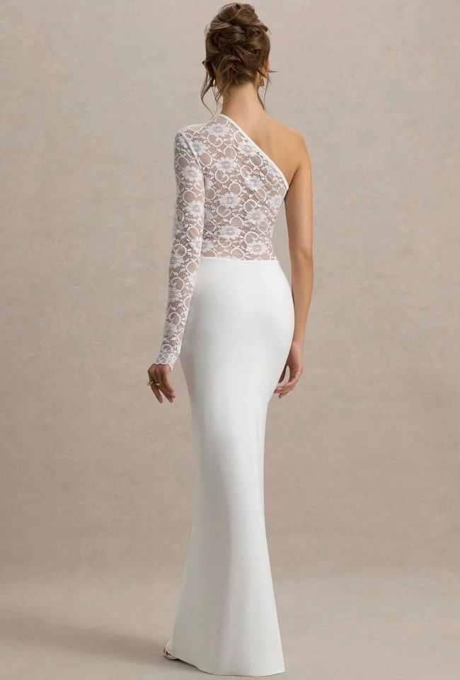 VESTIDO UN HOMBRO ENCAJE