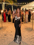 VESTIDO NEGRO CON BLANCO