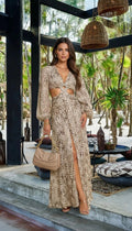 MAXI VESTIDO CUT OUT ESTAMPADO
