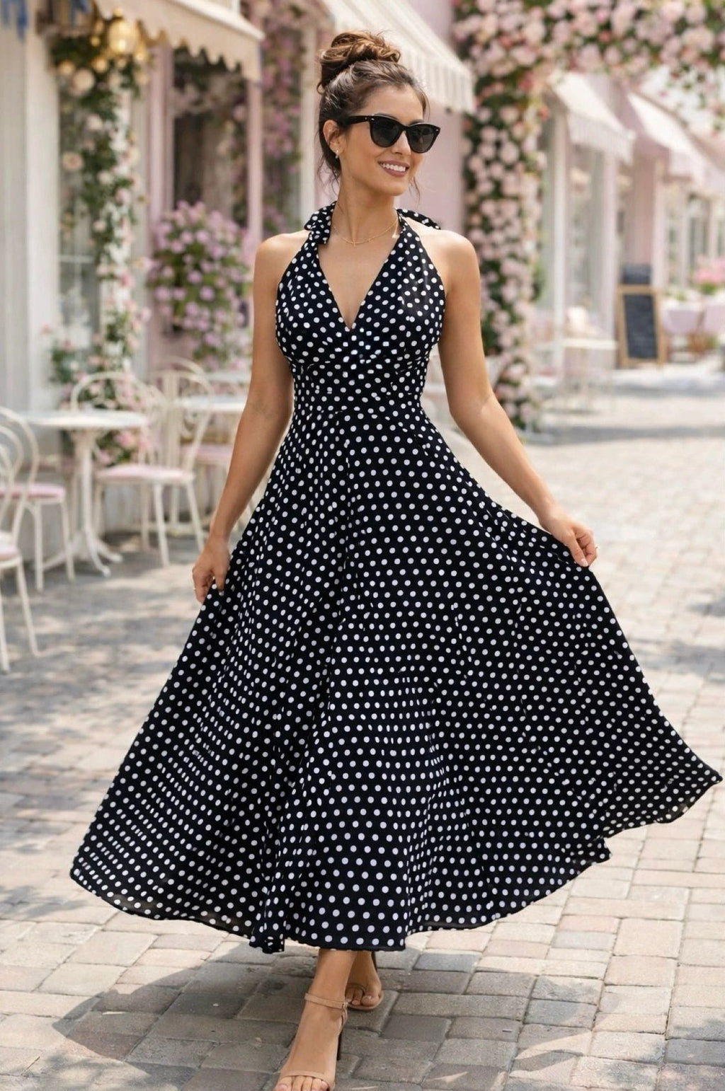 VESTIDO POLKA DOTS CORTE EN CADERA