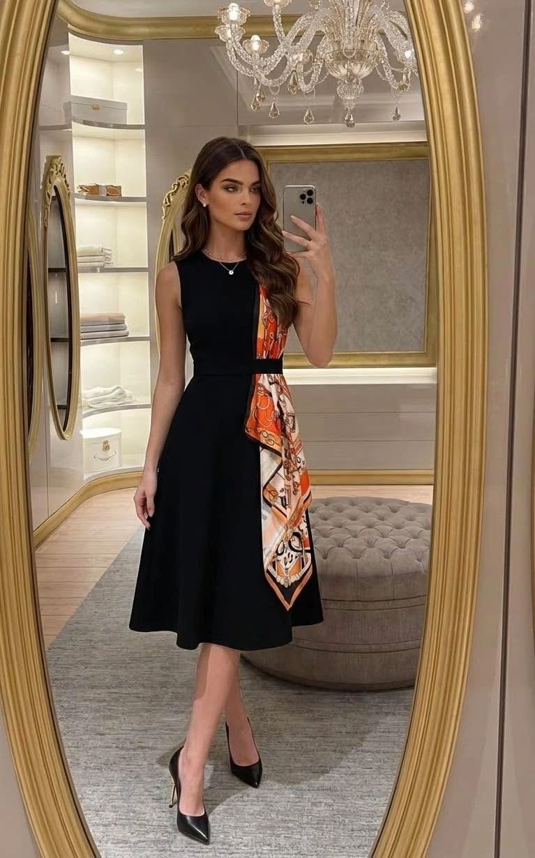 VESTIDO MIDI PASHMINA