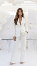CONJUNTO BLAZER COSTURAS BLANCO