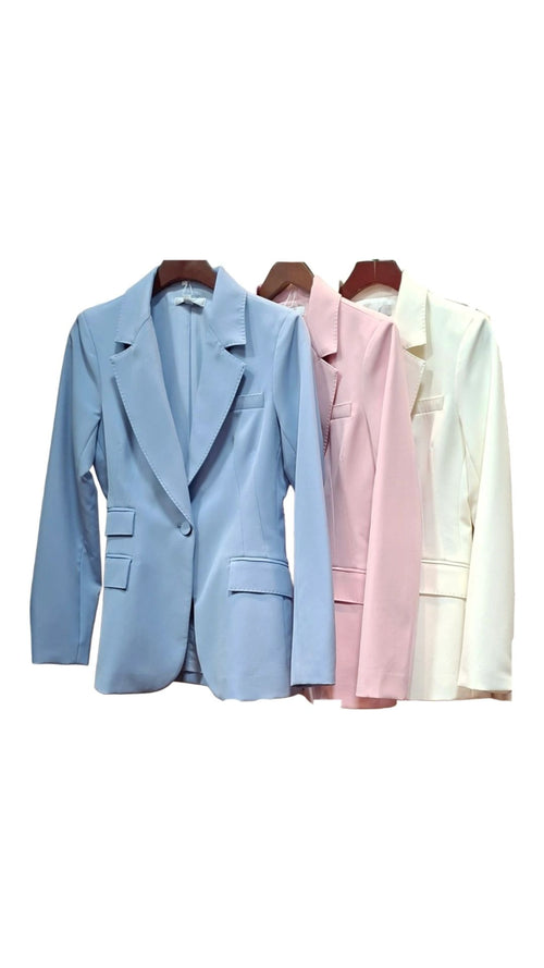CONJUNTO BLAZER COSTURAS BLANCO
