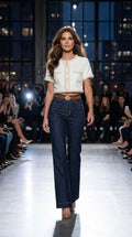 JEANS CON CINTO CAFE
